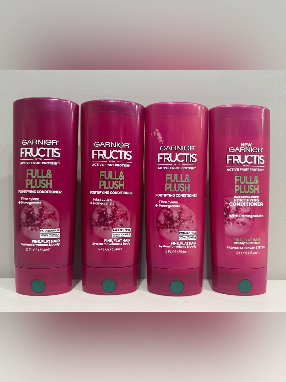 Garnier Fructis Full and Plush Hair Conditioner 12oz x4